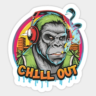 Jungle Rhythm: The Hip Hop Gorilla Sticker